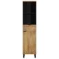 Preview: Badschrank Braun 38x33x160 cm Massivholz Mango