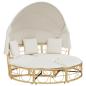 Preview: Outdoor-Loungebett mit Dach und Kissen Poly Rattan