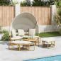 Preview: Outdoor-Loungebett mit Dach und Kissen Poly Rattan