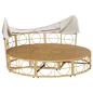 Preview: Outdoor-Loungebett mit Dach und Kissen Poly Rattan