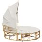 Preview: Outdoor-Loungebett mit Dach und Kissen Poly Rattan