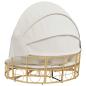 Preview: Outdoor-Loungebett mit Dach und Kissen Poly Rattan