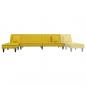 Preview: Schlafsofa in L-Form Gelb 255x140x70 cm Samt