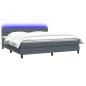 Preview: Boxspringbett mit Matratze Dunkelgrau 180x210 cm Samt