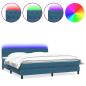 Preview: Boxspringbett mit Matratze Dunkelblau 180x220 cm Samt