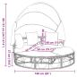 Preview: Outdoor-Loungebett mit Dach und Kissen Schwarz Poly Rattan