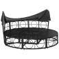 Preview: Outdoor-Loungebett mit Dach und Kissen Schwarz Poly Rattan