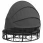 Preview: Outdoor-Loungebett mit Dach und Kissen Schwarz Poly Rattan