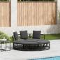 Preview: ARDEBO.de - Outdoor-Loungebett ohne Dach Schwarz Poly Rattan