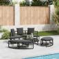 Preview: Outdoor-Loungebett ohne Dach Schwarz Poly Rattan