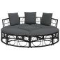 Preview: Outdoor-Loungebett ohne Dach Schwarz Poly Rattan