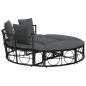 Preview: Outdoor-Loungebett ohne Dach Schwarz Poly Rattan
