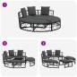 Preview: Outdoor-Loungebett ohne Dach Schwarz Poly Rattan