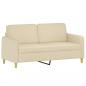 Preview: 2-Sitzer-Sofa mit Zierkissen Creme 140 cm Stoff