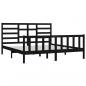 Preview: Massivholzbett Schwarz Kiefer 200x200 cm