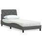 Preview: ARDEBO.de - Bett mit Matratze Dunkelgrau 80x200 cm Stoff