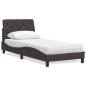 Preview: ARDEBO.de - Bett mit Matratze Dunkelbraun 90x200 cm Stoff