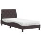 Preview: Bett mit Matratze Dunkelbraun 90x200 cm Stoff