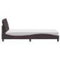 Preview: Bett mit Matratze Dunkelbraun 90x200 cm Stoff
