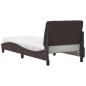 Preview: Bett mit Matratze Dunkelbraun 90x200 cm Stoff