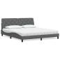 Preview: ARDEBO.de - Bett mit Matratze Dunkelgrau 180x200 cm Stoff