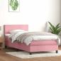 Preview: ARDEBO.de - Boxspringbett mit Matratze Rosa 90x210 cm Samt