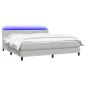 Preview: ARDEBO.de - Boxspringbett mit Matratze Hellgrau 180x220 cm Samt