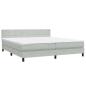 Preview: Boxspringbett mit Matratze Hellgrau 180x220 cm Samt