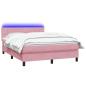 Preview: Boxspringbett mit Matratze Rosa 140x210 cm Samt