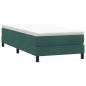 Preview: ARDEBO.de - Boxspringbett ohne Matratze Dunkelgrün 90x220 cm Samt