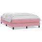 Preview: Boxspringbett mit Matratze Rosa 160x220 cm Samt