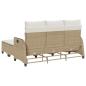 Preview: 3-tlg. Garten-Sofagarnitur mit Kissen L-Form Beige Poly Rattan