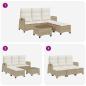 Preview: 3-tlg. Garten-Sofagarnitur mit Kissen L-Form Beige Poly Rattan