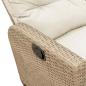 Preview: 3-tlg. Garten-Sofagarnitur mit Kissen L-Form Beige Poly Rattan