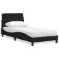 Preview: ARDEBO.de - Bett mit Matratze Schwarz 90x190 cm Stoff