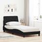 Preview: Bett mit Matratze Schwarz 90x190 cm Stoff