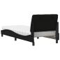 Preview: Bett mit Matratze Schwarz 90x190 cm Stoff