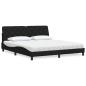 Preview: ARDEBO.de - Bett mit Matratze Schwarz 180x200 cm Stoff