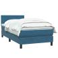 Preview: ARDEBO.de - Boxspringbett mit Matratze Dunkelblau 90x220 cm Samt