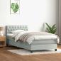 Preview: ARDEBO.de - Boxspringbett mit Matratze Hellgrau 80x220 cm Samt