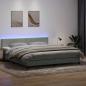 Preview: ARDEBO.de - Boxspringbett mit Matratze Hellgrau 180x220 cm Samt