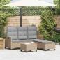 Preview: ARDEBO.de - 3-tlg. Garten-Sofagarnitur mit Kissen L-Form Beige Poly Rattan