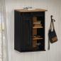 Preview: ARDEBO.de - Hängeschrank HALDEN mit Schiebetür Schwarz 49x22,5x70 cm Kiefer