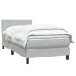 Preview: Boxspringbett mit Matratze Hellgrau 90x210 cm Samt