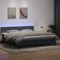 Preview: ARDEBO.de - Boxspringbett mit Matratze Dunkelgrau 180x210 cm Samt