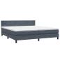 Preview: Boxspringbett mit Matratze Dunkelgrau 180x210 cm Samt