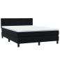 Preview: ARDEBO.de - Boxspringbett mit Matratze Schwarz 160x210 cm Samt