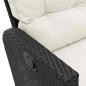 Preview: 3tlg. Garten-Sofagarnitur mit Kissen L-Form Schwarz Poly Rattan