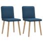 Preview: ARDEBO.de - Esszimmerstühle 2 Stk. Blau Stoff
