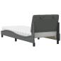 Preview: ARDEBO.de - Bett mit Matratze Dunkelgrau 90x190 cm Stoff